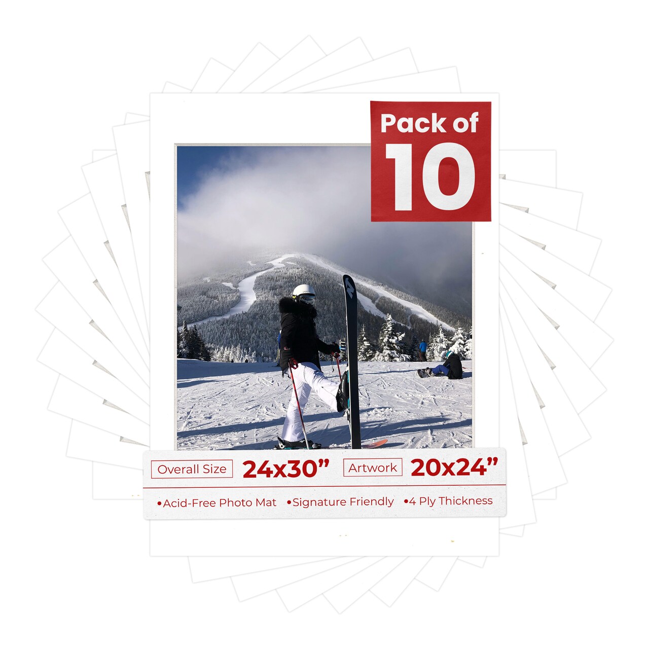 Textured White Mat Board for 24x30 Frames - Fits 20x24 Photos